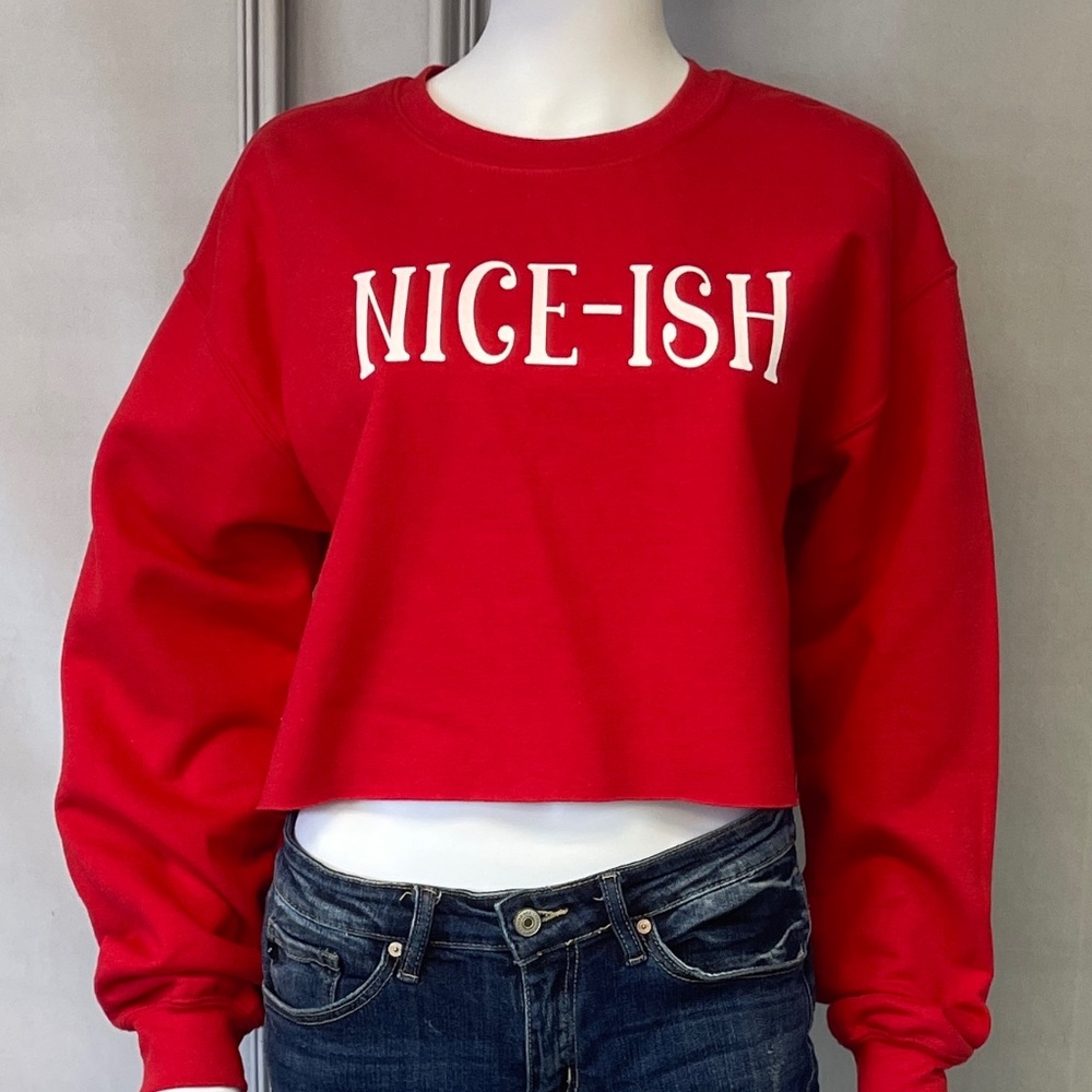 NICE-ISH CROPPED SWEATSHIRT CHRISTMAS